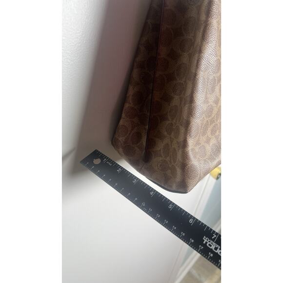 COACH Willow Bucket Bag Signature Brown Canvas Turn-Lock 10x10x6 Authentic Cert - Picture 4 of 16